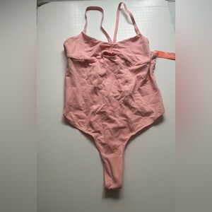 Colsie Women's Balletcore Pink Thong Bodysuit
 - Large NWT